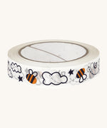 Babipur Buzzy Bee Eco Paper Tape. With a fun buzzy bee repeated print on a cream background