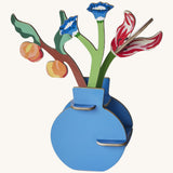 Studio roof Dutch Masters inspired bouquet 3D pop out card decoration available at Babipur displayed in a DIY blue vase included with the set
