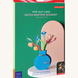 The cardboard packaging for the Studio Roof Dutch Masters inspired bouquet 3D pop out card decoration available at Babipur