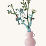 Studio roof small Van Gough inspired bouquet with almond blossom decoration available at Babipur displayed in a pink vase