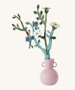 Studio roof small Van Gough inspired bouquet with almond blossom decoration available at Babipur displayed in a pink vase