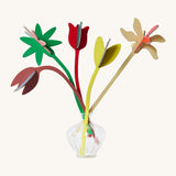 Studio Roof cardboard bouquet in blooming abundance colour way available at Babipur. A DIY kit made from cardboard in a shape of different coloured flowers