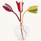 Studio Roof cardboard bouquet in tulip love colour way available at Babipur. A DIY kit made from cardboard in a shape of different coloured tulips