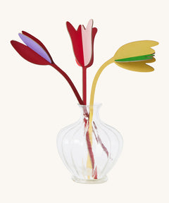 Studio Roof cardboard bouquet in tulip love colour way available at Babipur. A DIY kit made from cardboard in a shape of different coloured tulips