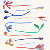An image showing the different coloured flowers from the from the Studio Roof cardboard bouquet giant set available at Babipur.