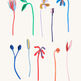 A flatlay showing the different coloured flowers from the Studio Roof cardboard bouquet giant set available at Babipur.