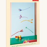 The pastel coloured packaging presenting the A Studio Roof cardboard Cordelia floral art mobile set available at Babipur.