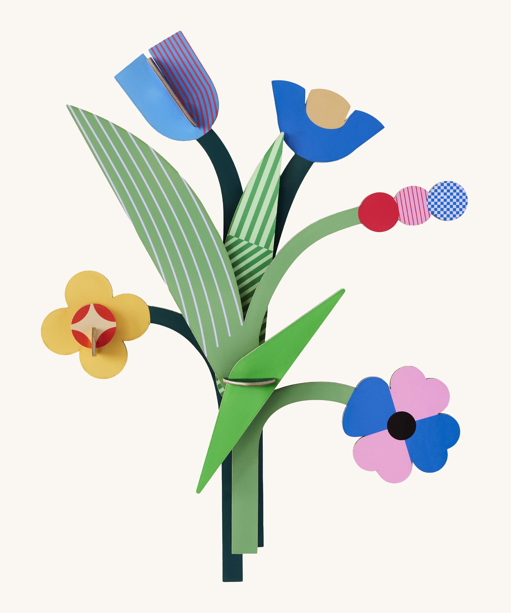 A bright and retro style daisy belle wall decoration available at Babipur. A Studio roof collaboration with artist Zoe Miller.