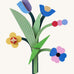 A bright and retro style daisy belle wall decoration available at Babipur. A Studio roof collaboration with artist Zoe Miller.
