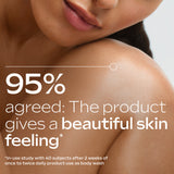 A graphic for the Weleda skin food shower cream available at Babipur showing the benefits of the cream
