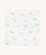 Avery Row Coastline baby Muslin Swaddle. The swaddle features a delicate coastline print that has corals and little blue fish. Avery Row have a collection of stylish nursery and baby essentials available at Babipur.