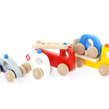 Bajo eco-friendly wooden emergency vehicle set on a white background