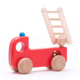 The fire engine from the Bajo emergency vehicle set. These heirloom quality toys by Bajo are part of a wide range of wooden toys available here at Babipur.