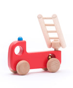 The fire engine from the Bajo emergency vehicle set. These heirloom quality toys by Bajo are part of a wide range of wooden toys available here at Babipur.