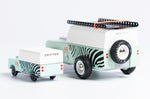 Candylab mini drifter car toy next to a Candylab drifter jeep on a white background
