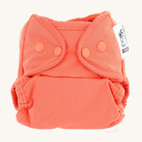 The Close Parent Pop-In reusable cloth nappy with popper fastenings, in coral pink / orange