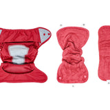 Close Parent Reusable Pastel Nappy dissembled and laid out on a white background