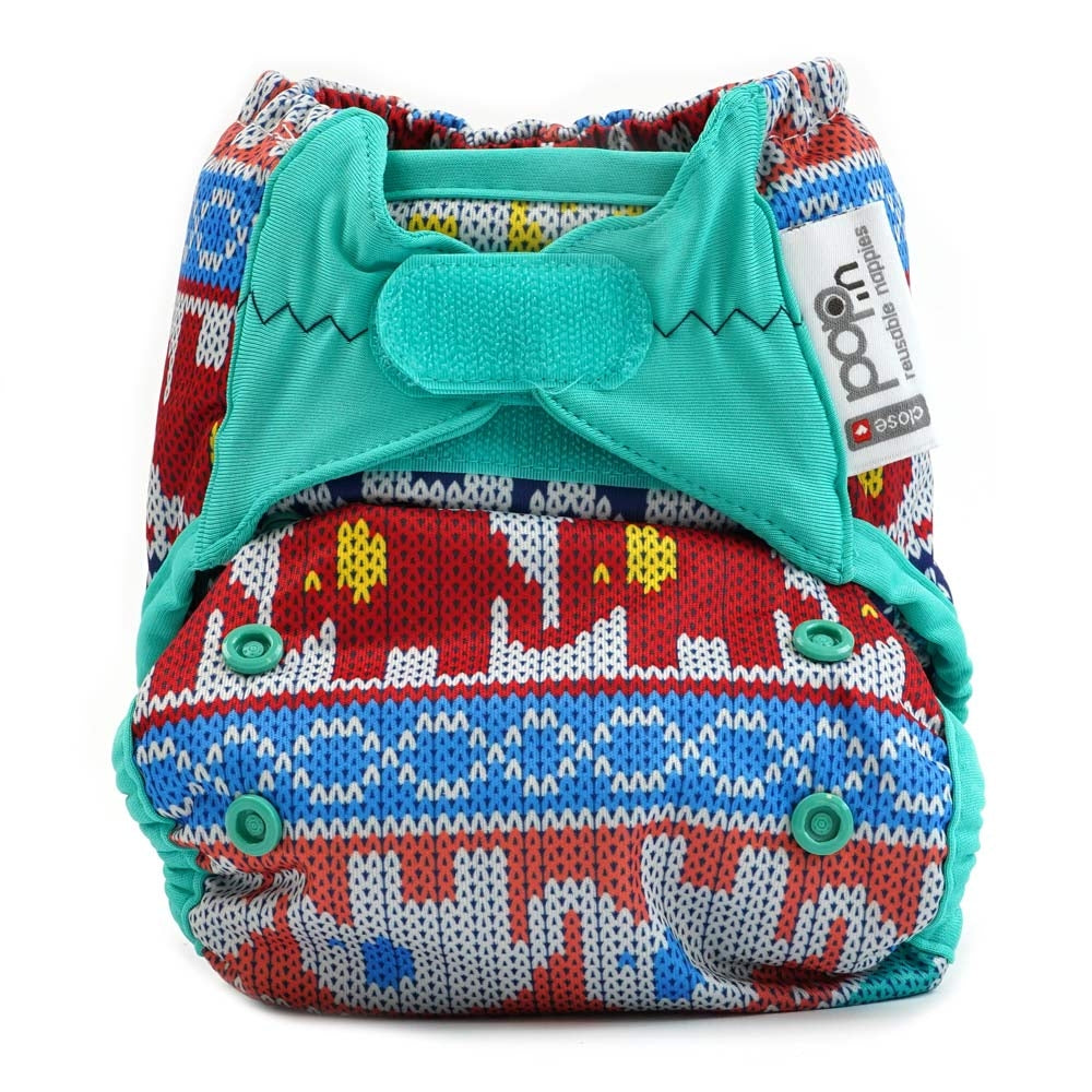 The Close Pop-In x Babipur exclusive reusable nappy wrap, in a Babipur Clyd print