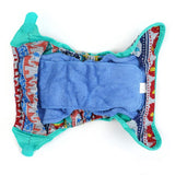 The Babipur exclusive Close Pop-in reusable nappy with velcro closures, in a clyd print