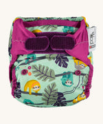 The Close Pop-In +bamboo reusable cloth nappy with adjustable velcro closures, in a Sloth print