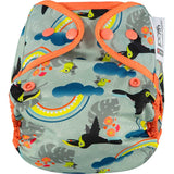 The Close Pop-In +bamboo reusable cloth nappy with adjustable popper closures, in a toucan print