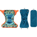 All three removable parts of the Close Pop-In +bamboo reusable cloth nappy with adjustable velcro closures