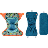 All three removable parts of the Close Pop-In +bamboo reusable cloth nappy with adjustable velcro closures