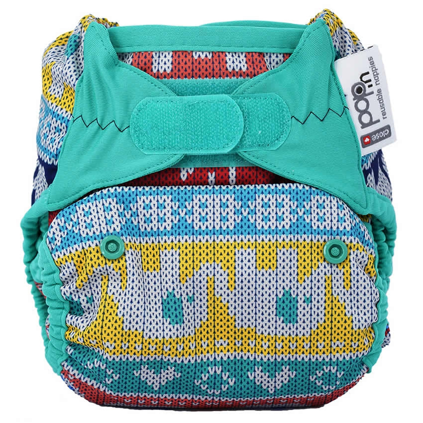 The Close Parent x Babipur exclusive pop-in reusable cloth nappy, in a clyd print