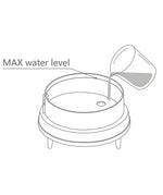 Infographic showing how to add water to the diffuser base.