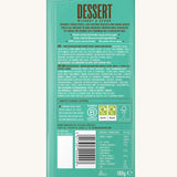 The Divine Tiramisu Dessert Bar showing the ingredients on the back of a wrapped bar.