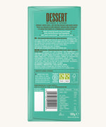 The Divine Tiramisu Dessert Bar showing the ingredients on the back of a wrapped bar.