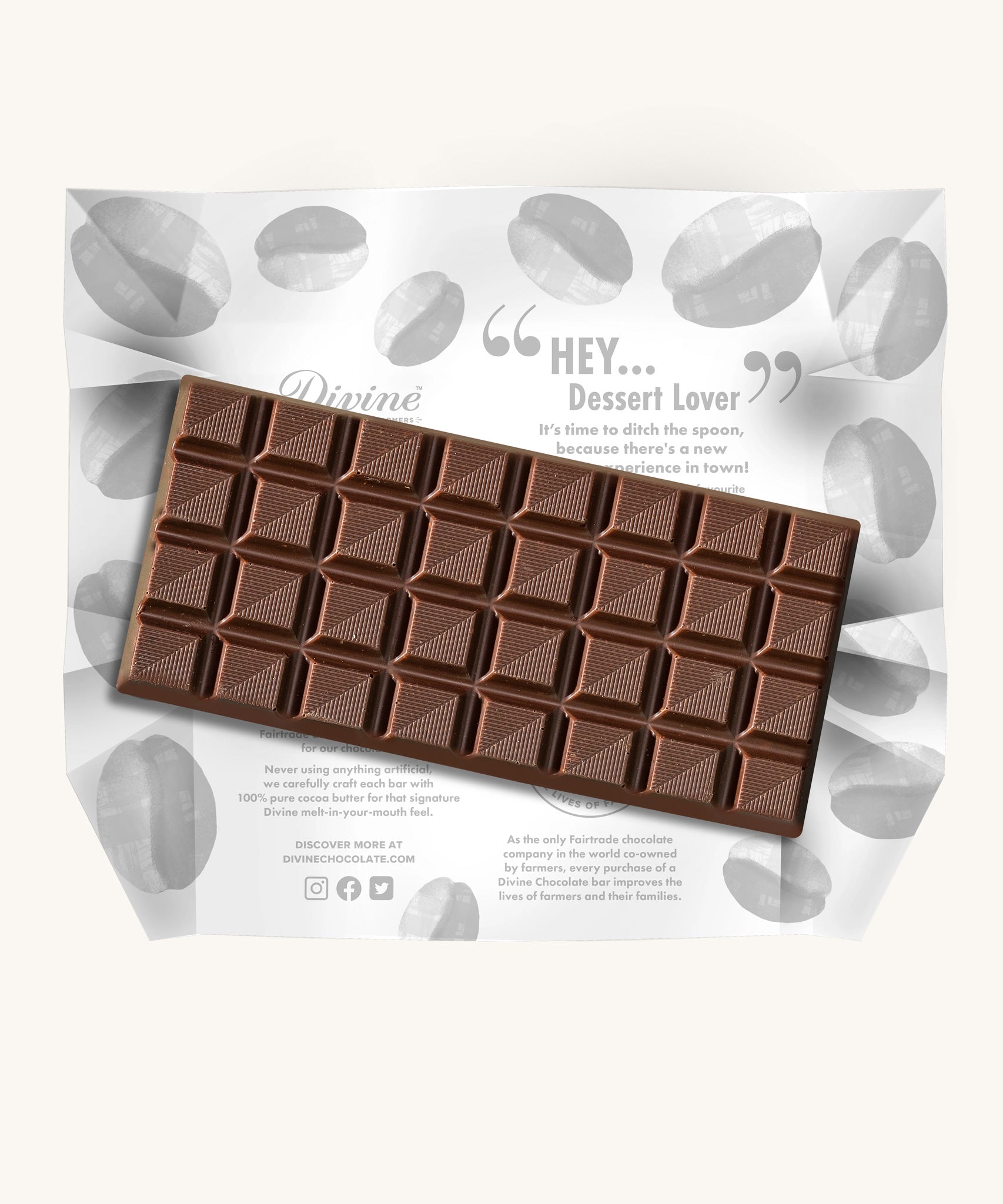 The Divine Tiramisu Dessert Bar shown unwrapped.