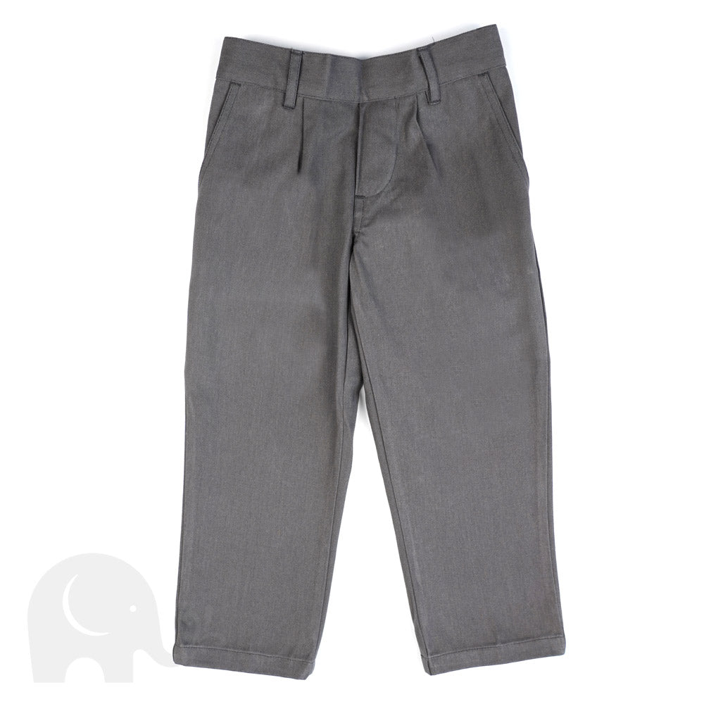 The Eco Outfitters organic and fair trade cotton school trousers in grey