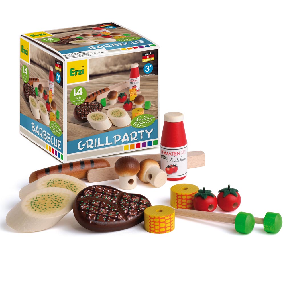 Erzi Barbecue Assortment Wooden Play Food Set – Babipur