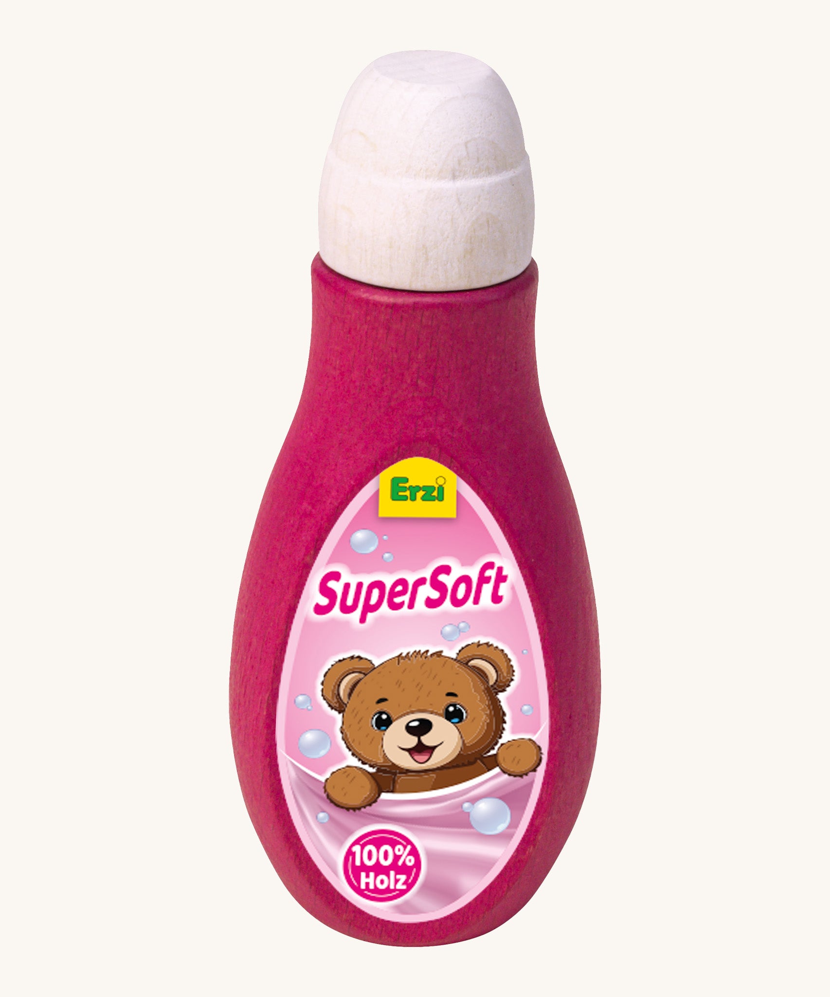 Erzi wooden supersoft softener on a cream background
