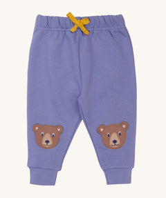 Frugi bear character grape purple coloured children's crawlers.
