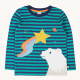 Frugi Polar Bear Discovery Circular Organic Cotton long sleeved kids Top.  This top is a part of a wide range of organic cotton clothing for children available here at Babipur.