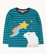 Frugi Polar Bear Discovery Circular Organic Cotton long sleeved kids Top.  This top is a part of a wide range of organic cotton clothing for children available here at Babipur.