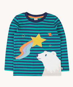 Frugi Polar Bear Discovery Circular Organic Cotton long sleeved kids Top.  This top is a part of a wide range of organic cotton clothing for children available here at Babipur.