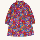 Frugi Elsie Organic Printed Cord Dress with a Retro Floral print design. This cord dress is a part of a wide range of organic cotton clothing for children available here at Babipur.
