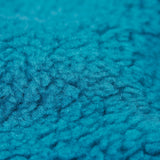 A close up of the blue fleece inner liner on the Frugi penhale khaki super spot parka.