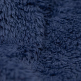 A close up of the thick warm navy fleece from the Frugi kids snapdragon/navy 3 in 1  waterproof rambler coat