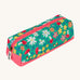 Frugi wild woods pencil case. A kids back to school green pencil case with a woodland inspired design and pink trim