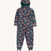 Frugi Children's Puddle Buster All In One - Tiger Time, in Navy blue and colourful orange tiger and green leaf print
