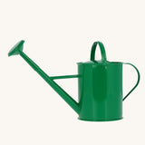 A Glückskäfer Green 1L Metal Watering Can shown with the rose attached.
