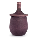 with lid upturned revealing face