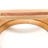 Close up of the dark wood inlay on the edge of the Grapat 3 Big Wooden Hoops