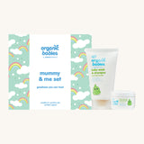 Green people mummy & me gift set. Includes a Organic babies unscented baby wash & shampoo and a mum & baby unscented rescue balm. Comes in a rainbow decorative gift box.