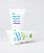 A tube of Green People Organic Babies unscented and lavender Baby Wash & Shampoo in 150ml tubes.