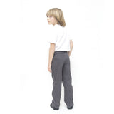 with a white polo shirt and black shoes